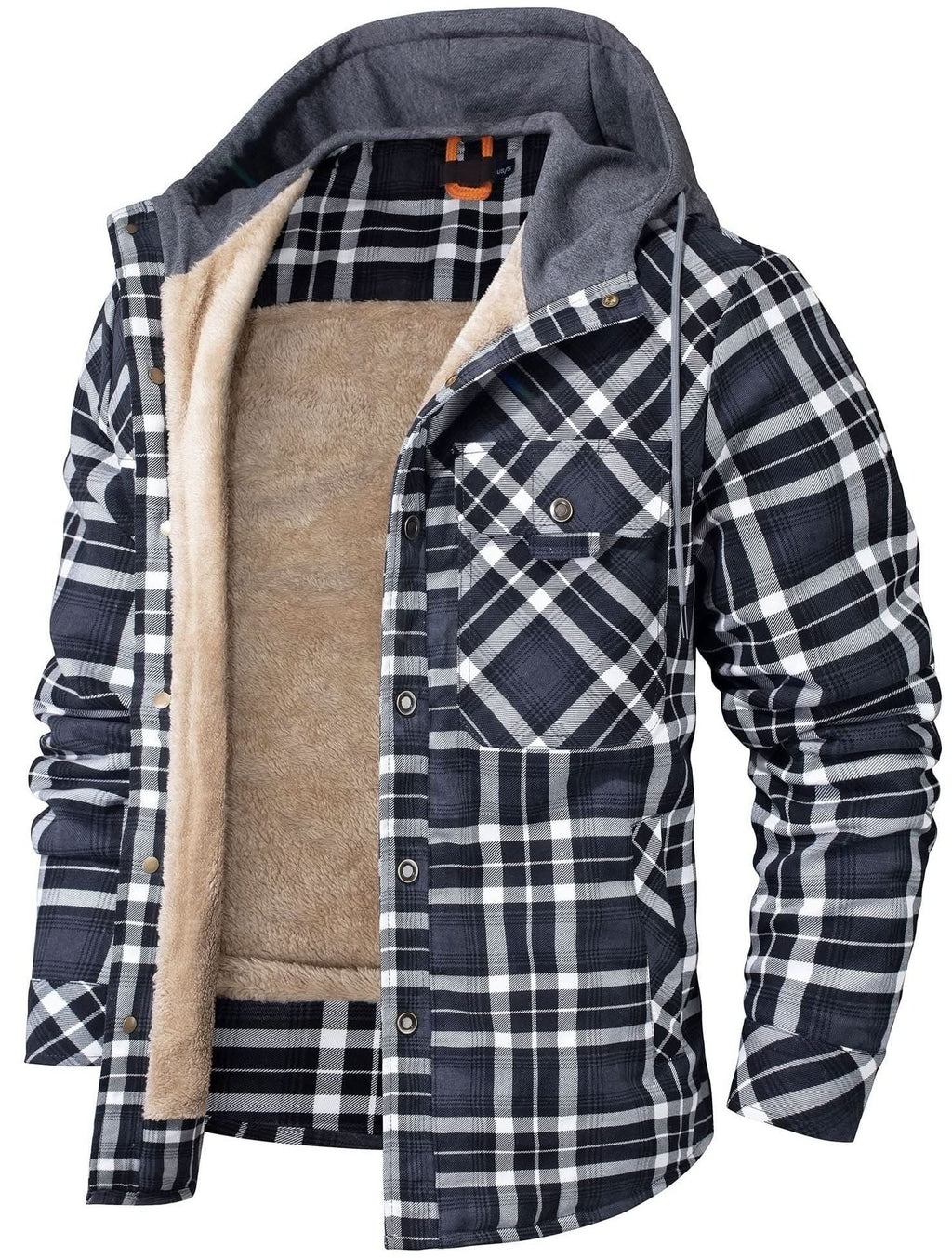 Caleb | Veste à capuche à carreaux robuste