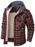 Caleb | Veste à capuche à carreaux robuste