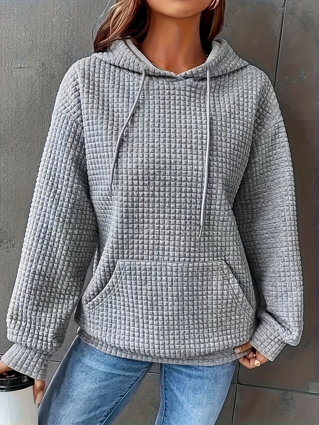 Lena | Chandail à capuchon douillet en tricot gaufré