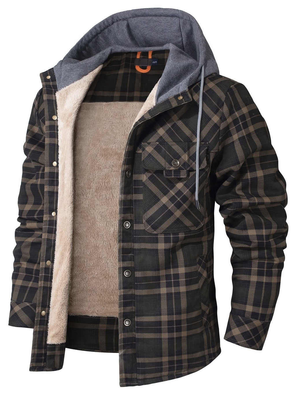 Caleb | Veste à capuche à carreaux robuste