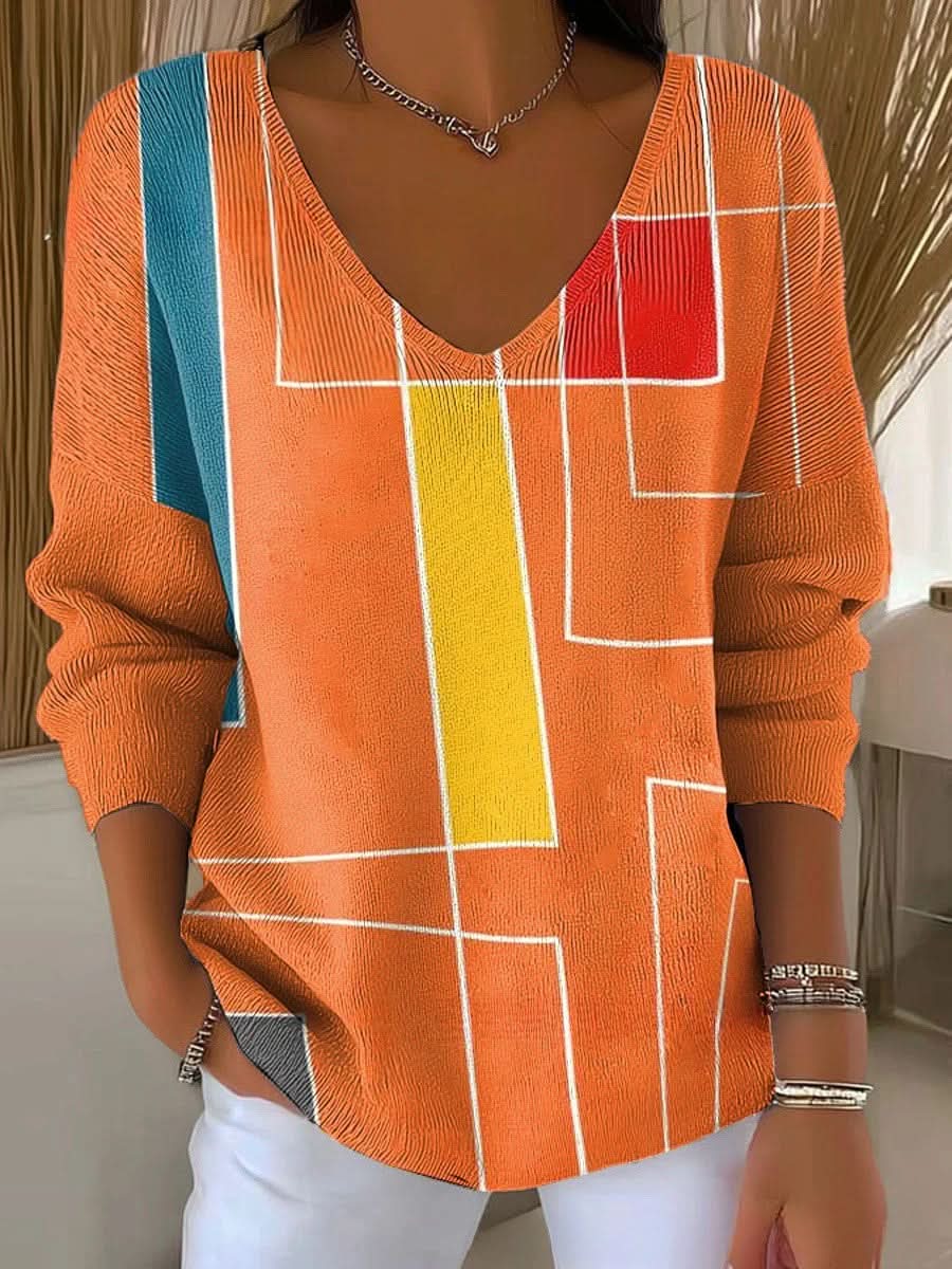 JULIETTE | Pull col en V à motifs élégants