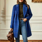 Vivienne | Elegant Check Long Coat