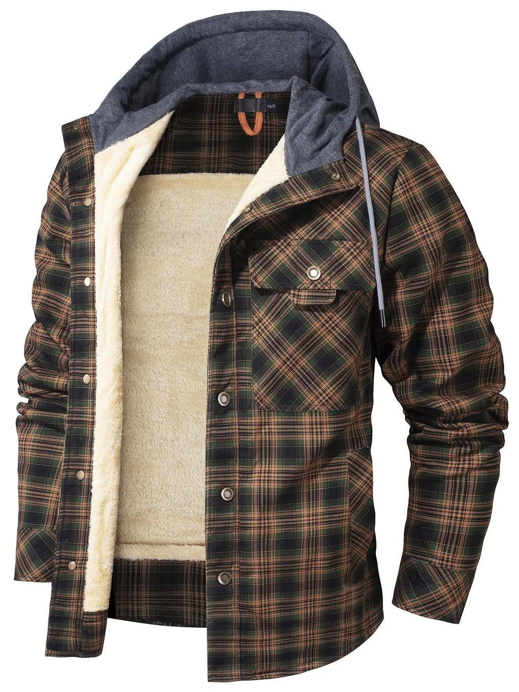 Caleb | Veste à capuche à carreaux robuste