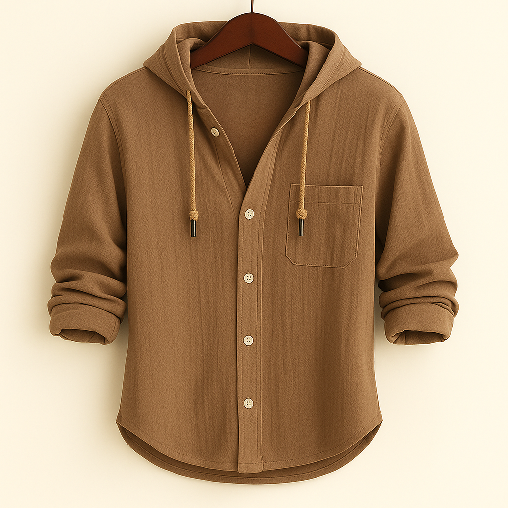 Jonas | Camisa con capucha e botones informal