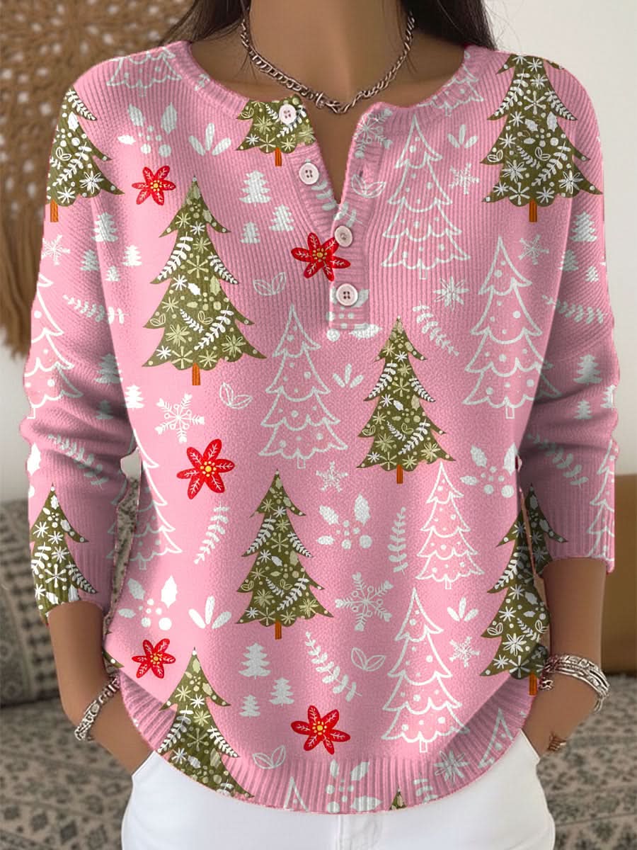 Tessa | Festive Button-Neck Christmas Jumper
