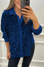 Valeria | Chemise Glamour à Paillettes Premium