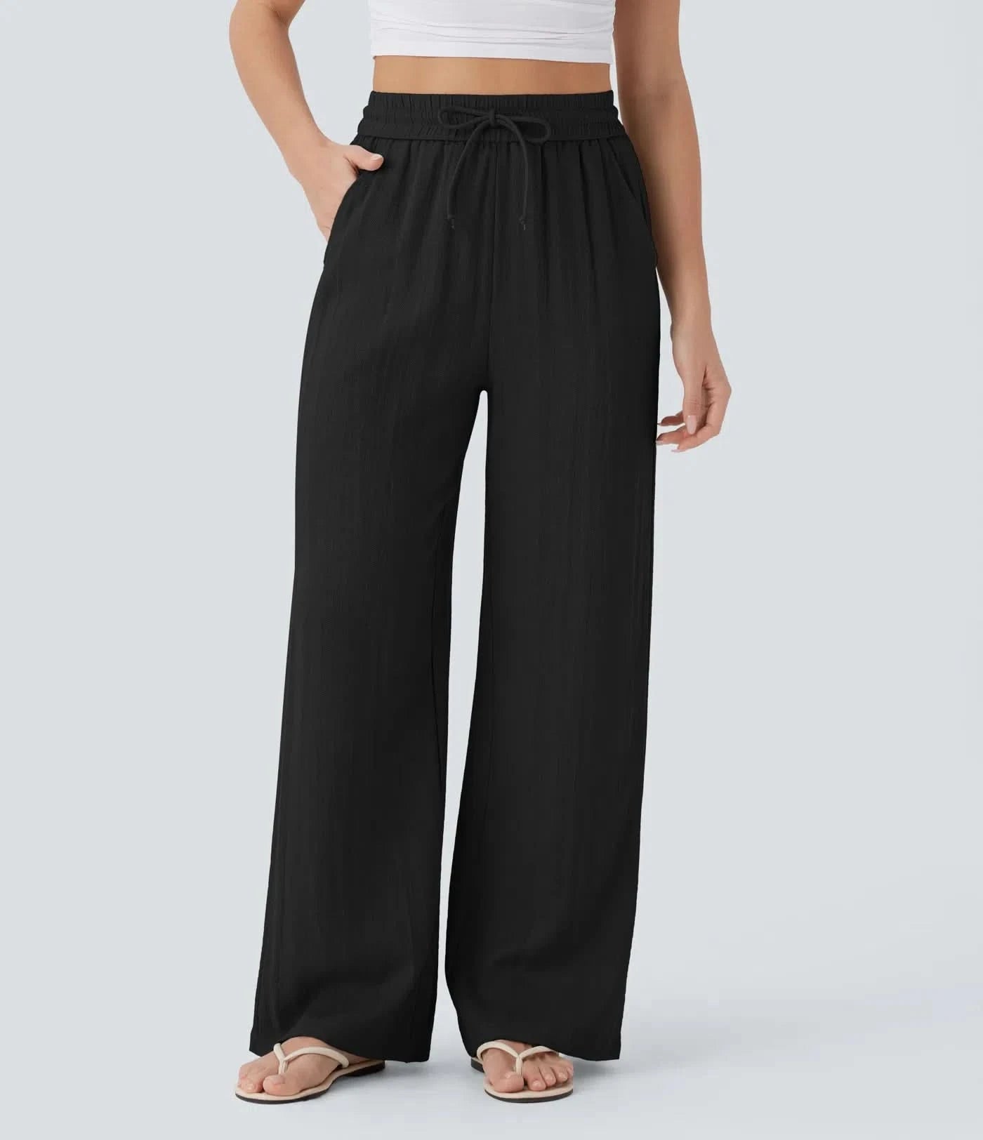 Pantalones de lino de cintura alta Lina™