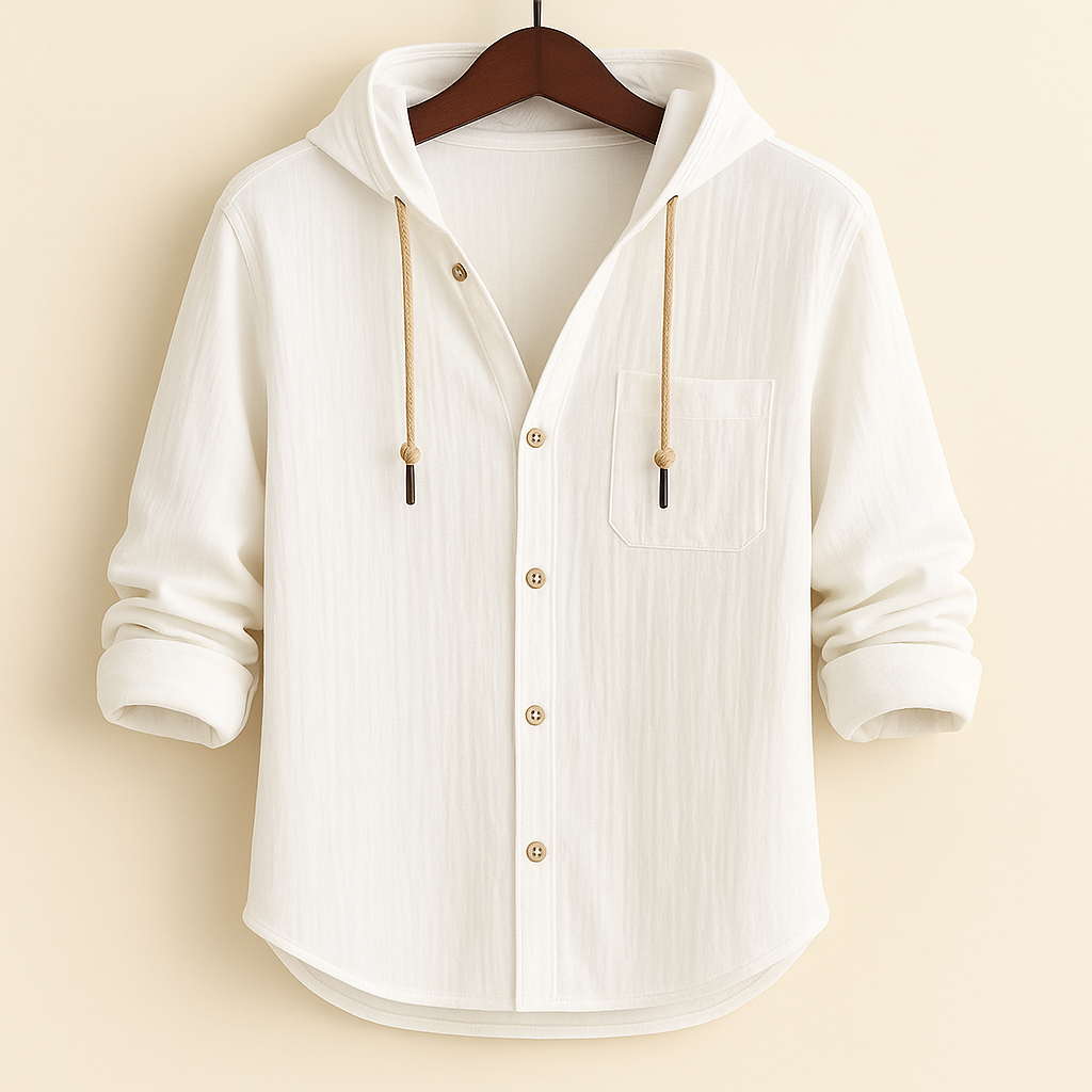 Jonas | Camisa con capucha e botones informal