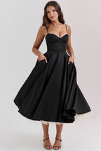 Mademoiselle™ | Black Tulle Midi Dress