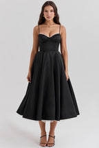 Mademoiselle™ | Black Tulle Midi Dress