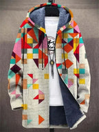 Pedro | Sudadera con Capucha y Parches de Color Cálidos