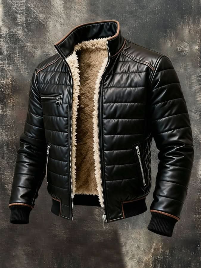 Isaac | Chaqueta negra acolchada con forro interior suave