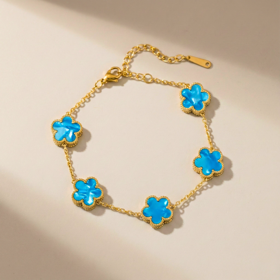 Pulsera de abalorios Trébol Brillo de Aurora