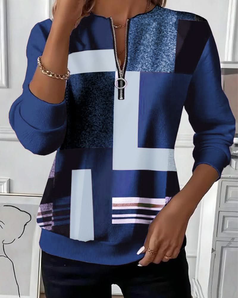 Gabriella | Sweat-shirt Confort Élégant à Col Mi-Zippé