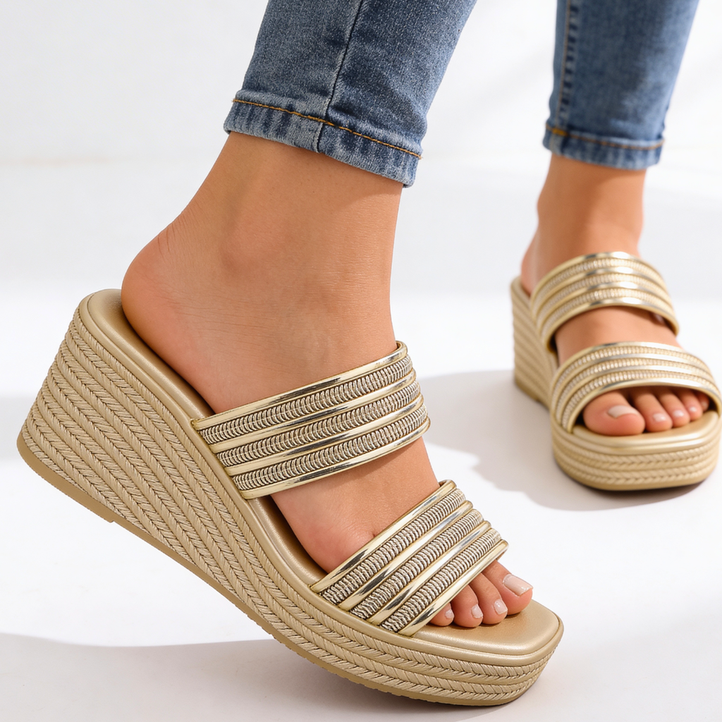 Sandalias Odette de alto brillo