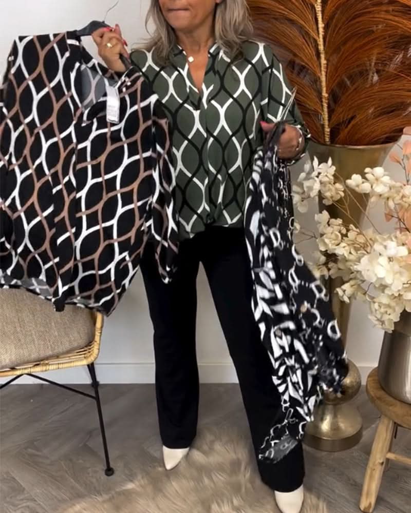 Naomi | Blusa elegante de manga larga estampada