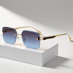 Milana Rimless™ | Gold Rimless Square Sunglasses | UV400 Luxury