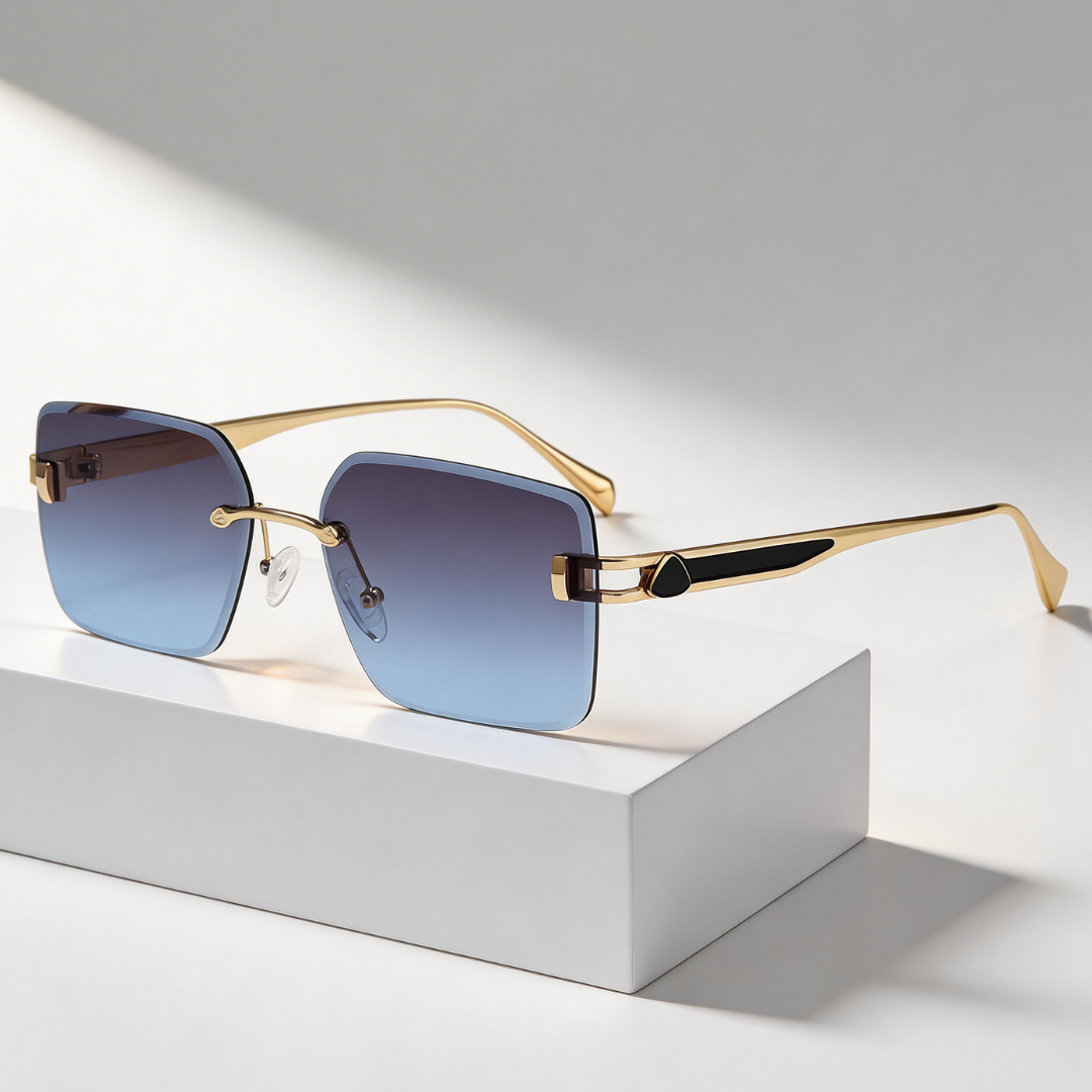 Milana Rimless™ | Gold Rimless Square Sunglasses | UV400 Luxury