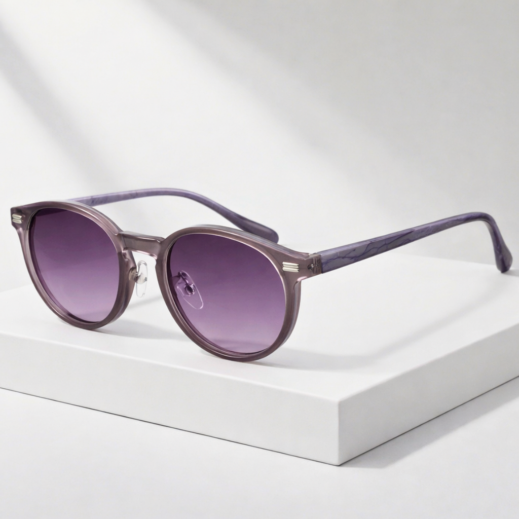 Sienna Drift™ | Wood-Tone Acetate Sunglasses | UV400 Rounded