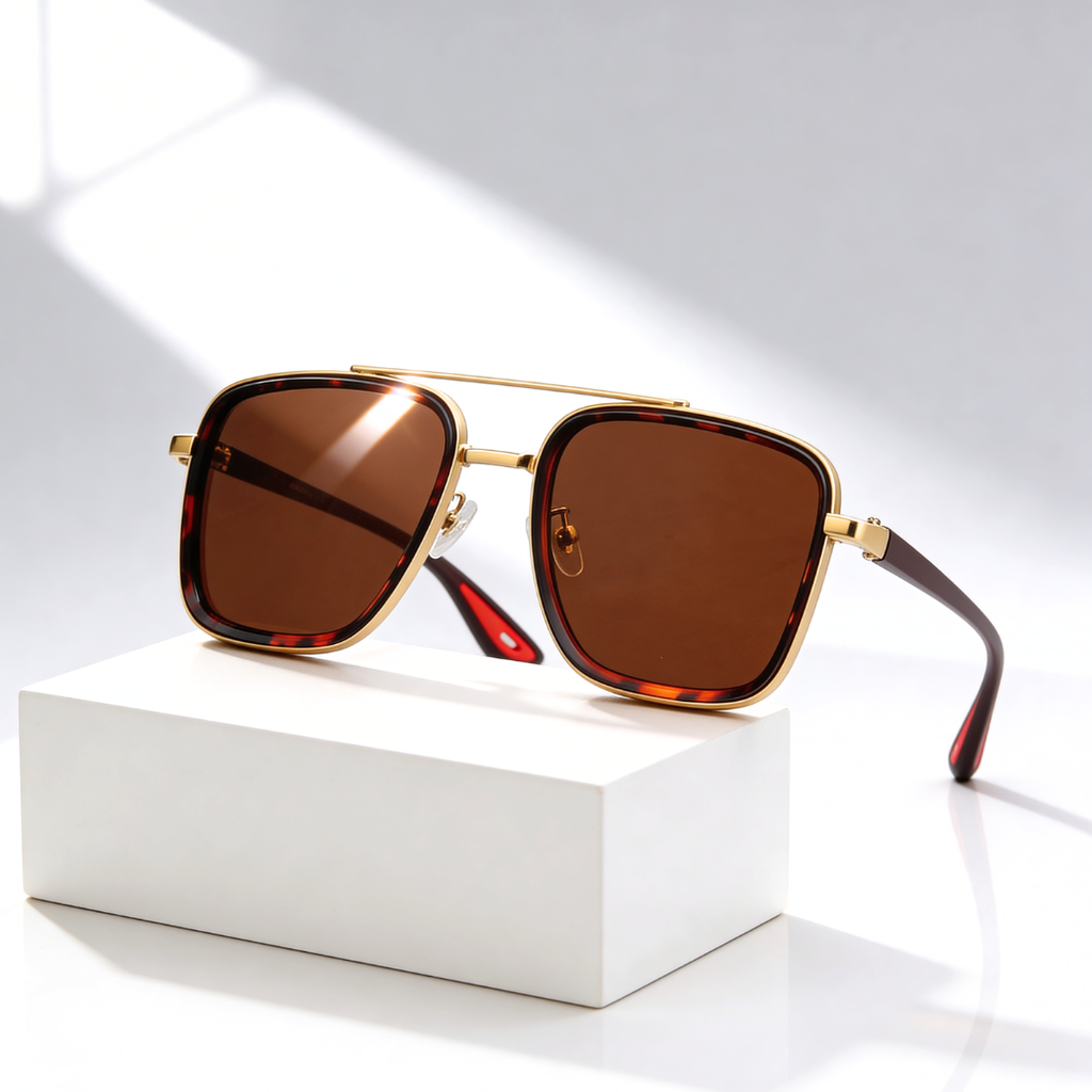 Rift Noir X™ | Square Metal-Acetate Sunglasses | UV380