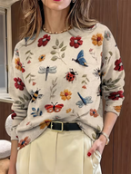 Hazel | Suéter de punto con estampado floral de la naturaleza