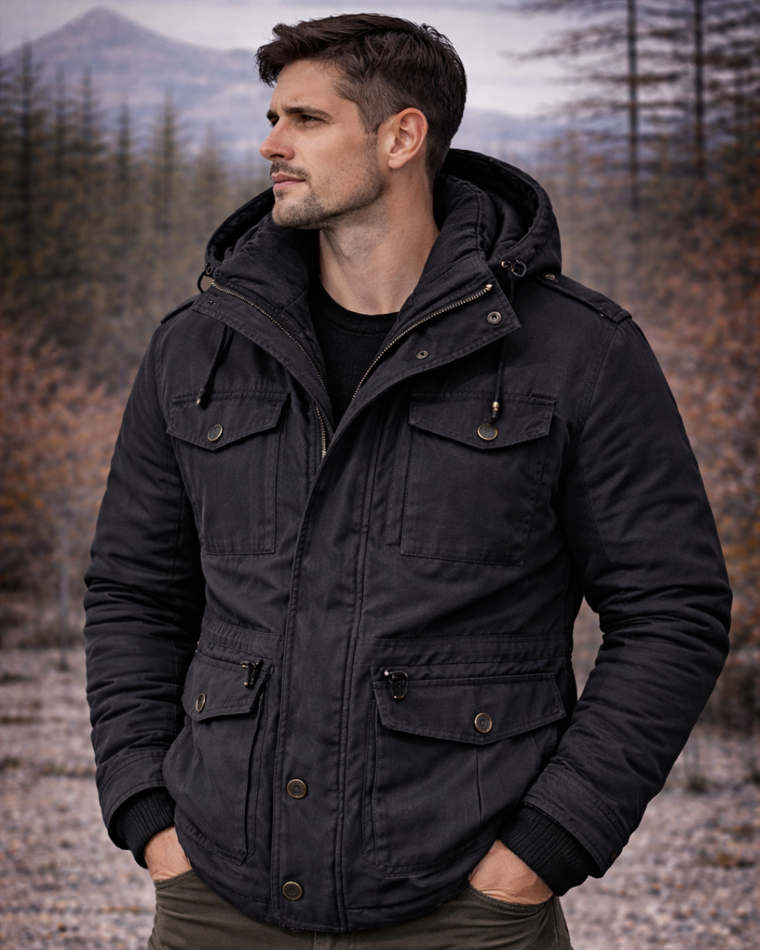 Caleb | Parka con capucha estructurada y elegante
