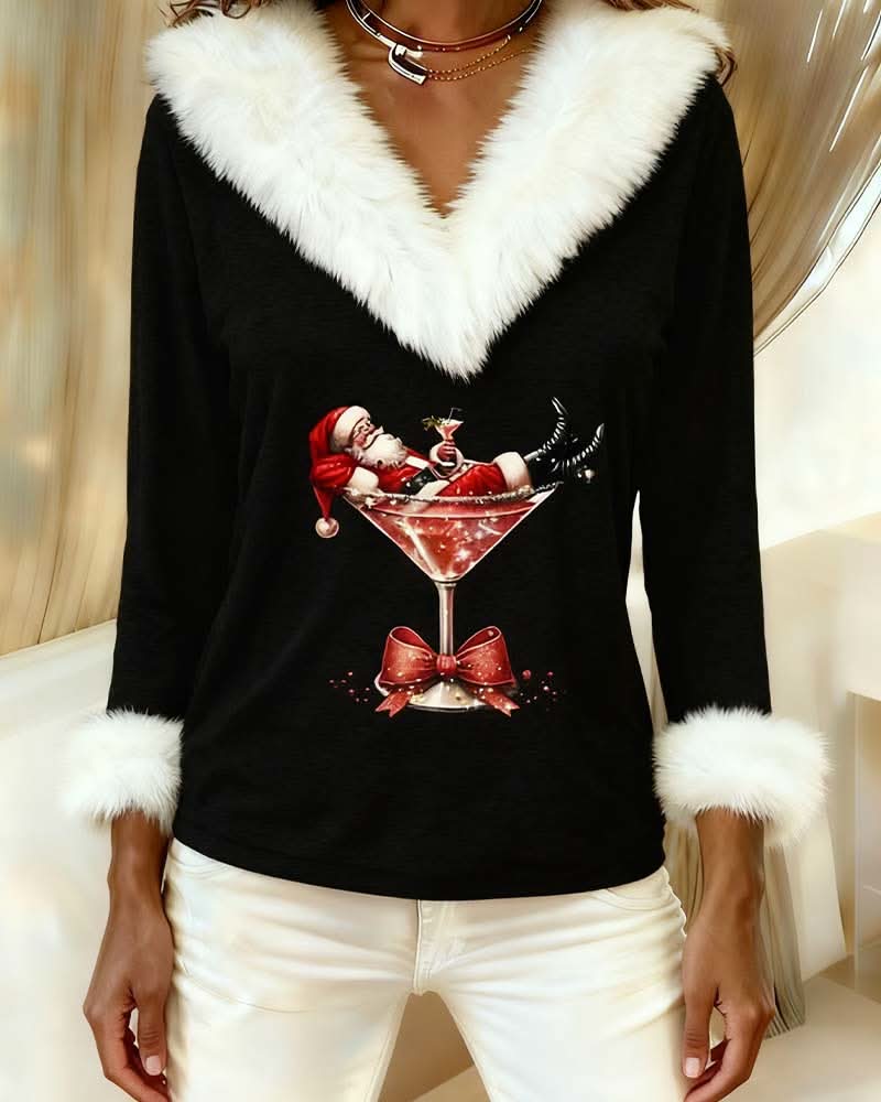 Ember | Haut de fête col en V bordure festive