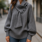 Lydia | Suéter de punto elegante con cuello de pañuelo
