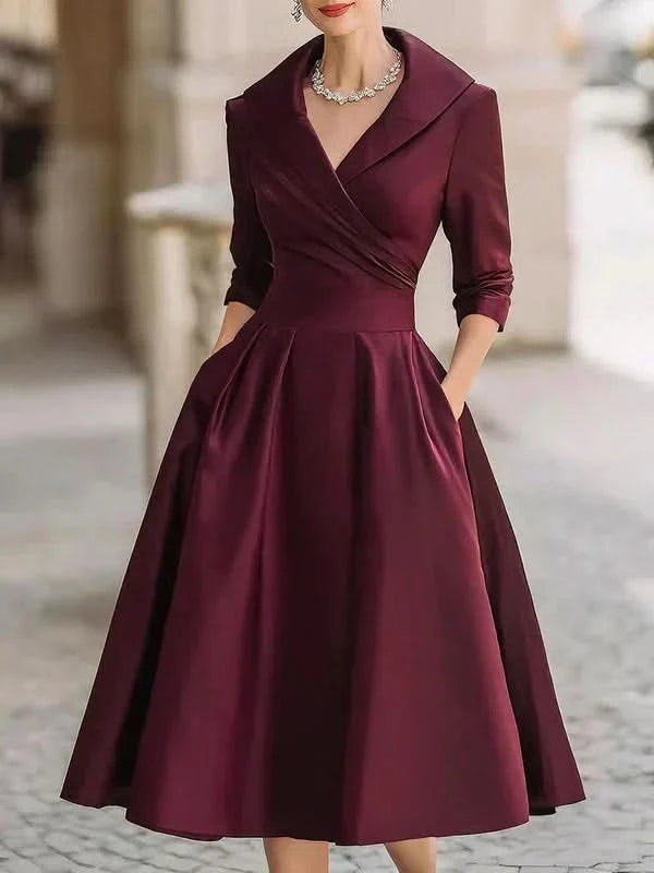 Gabriella | Robe midi gracieuse à col cache-cœur