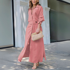 Jeanette | Vestido largo con cuello en V elegante