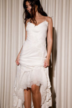 Anastelle™ | Ivory Hand Beaded Satin Maxi Dress