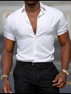 Elias | Camisa de manga corta estampada moderna con botones