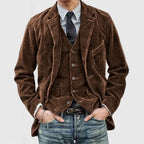 Frank | Conjunto de dos piezas de blazer y chaleco de pana prémium