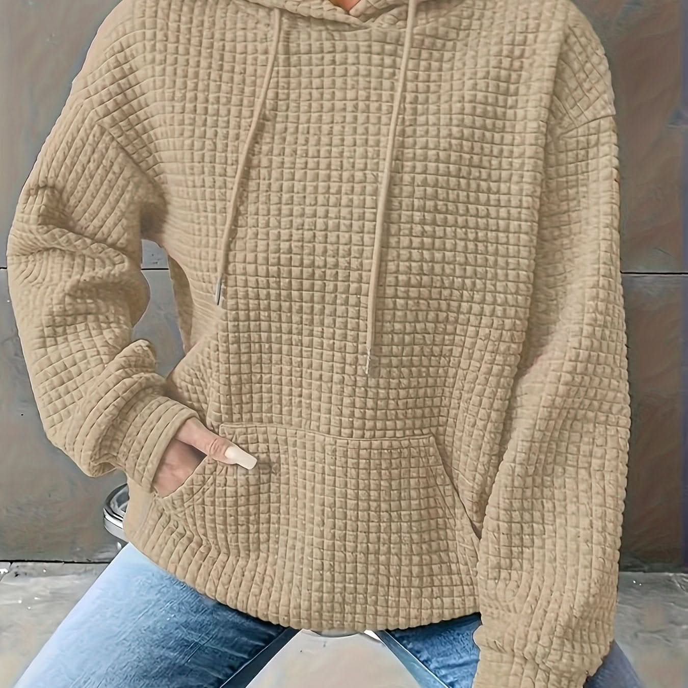Lena | Chandail à capuchon douillet en tricot gaufré