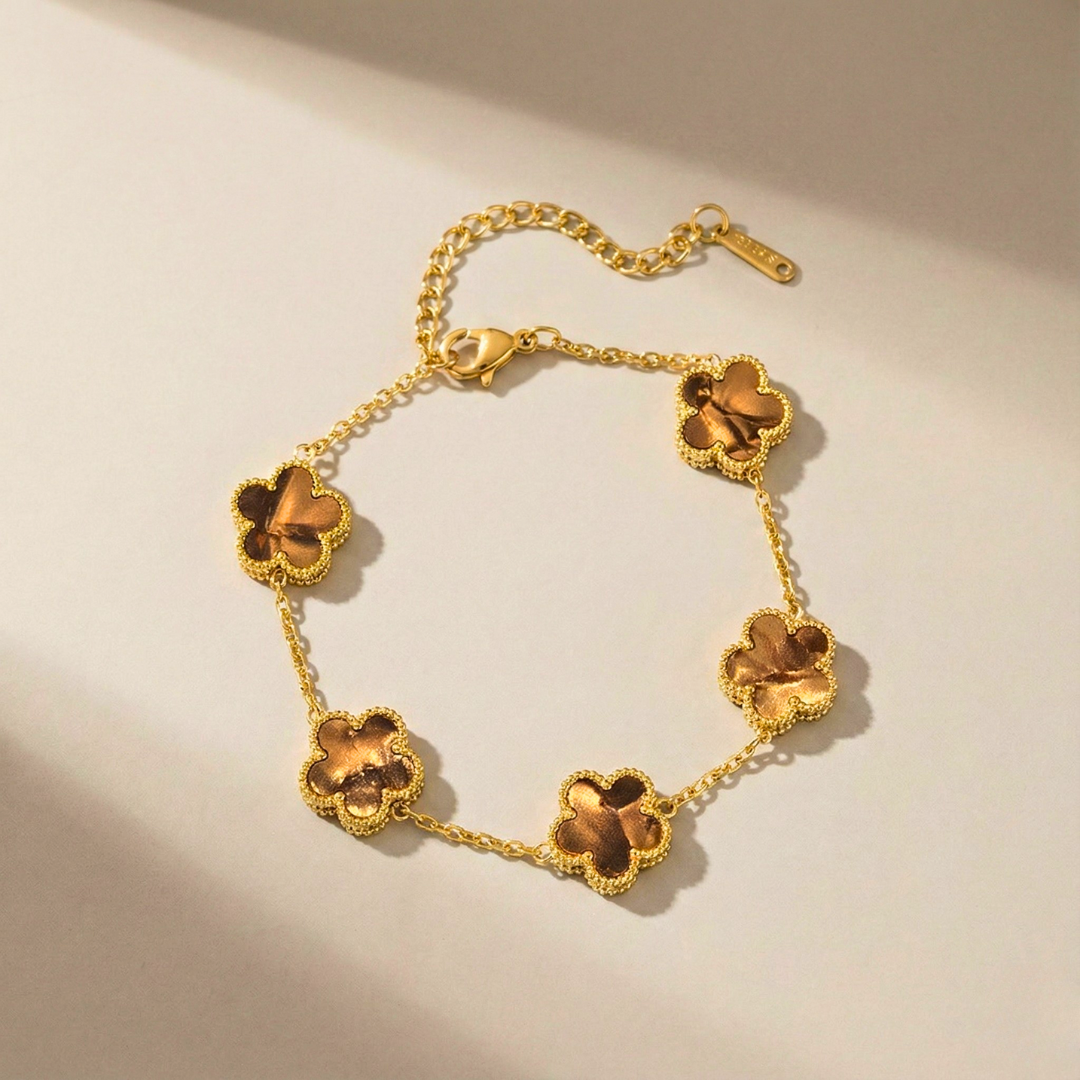 Pulsera de abalorios Trébol Brillo de Aurora