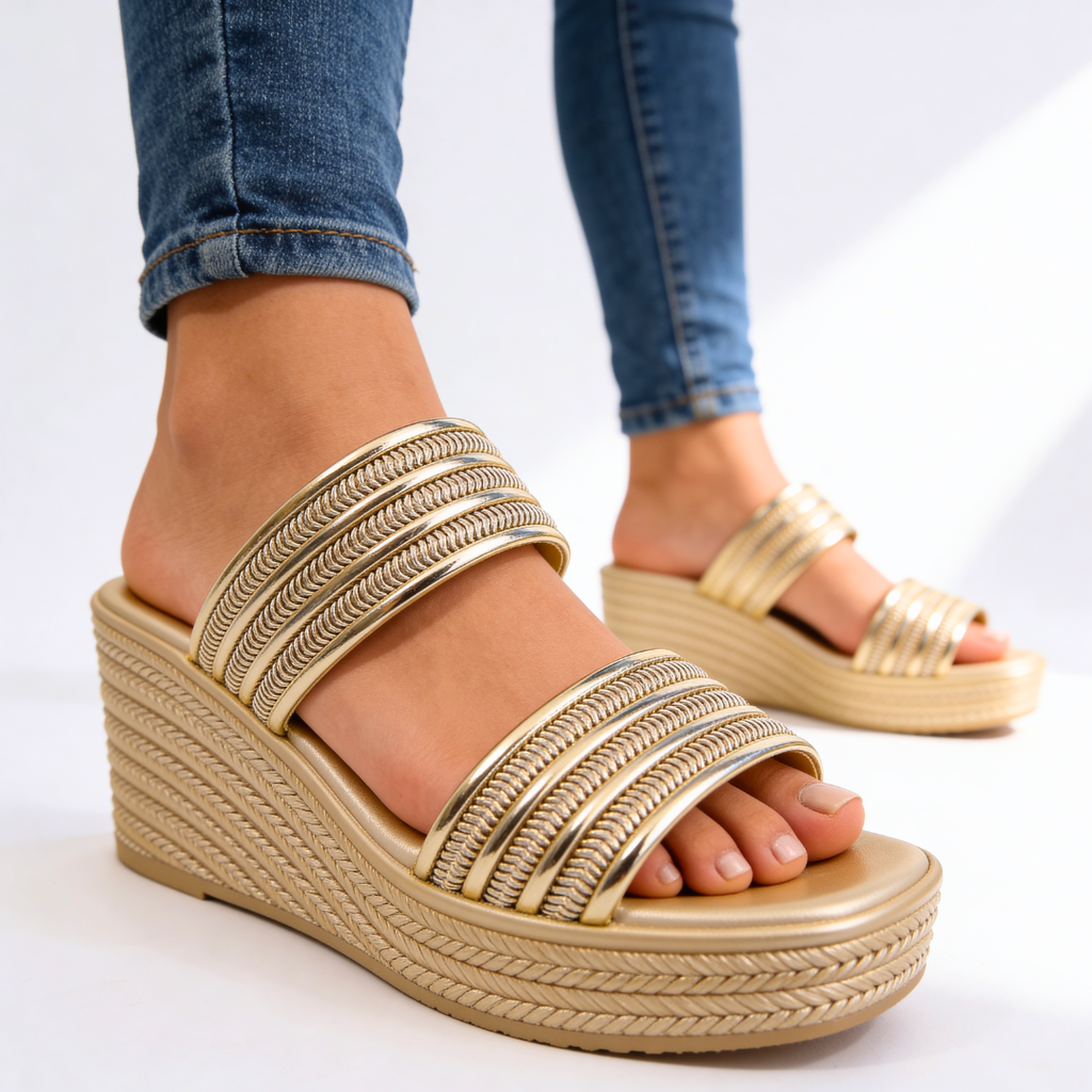 Sandalias Odette de alto brillo
