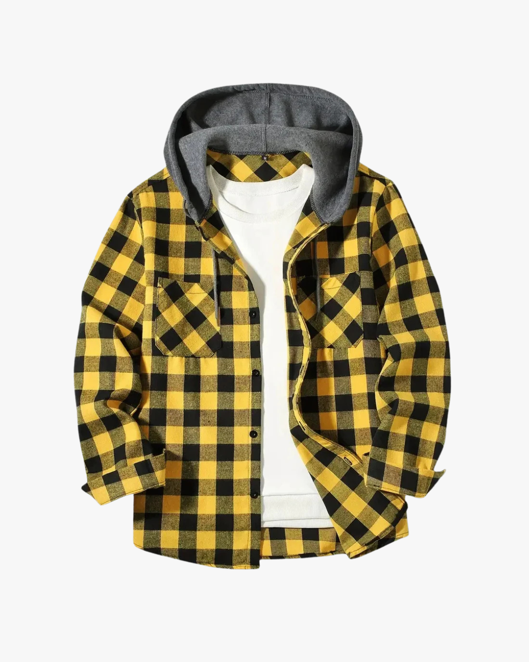 Rowan | Chaqueta de abrigo a cuadros estructurada con capucha