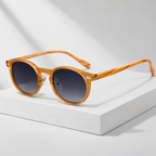 Sienna Drift™ | Wood-Tone Acetate Sunglasses | UV400 Rounded