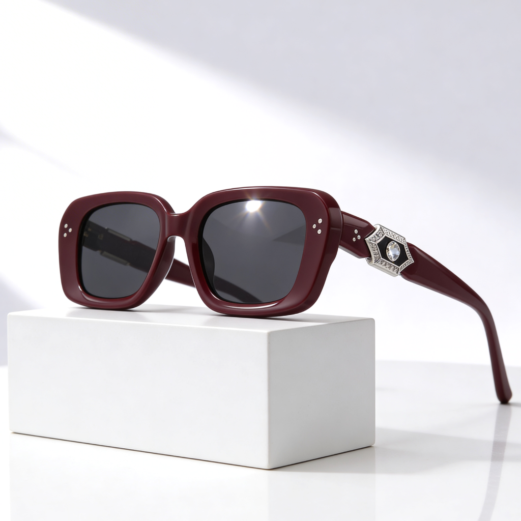 Sydney Gem™ | Rhinestone Oversized Square Sunglasses | UV400