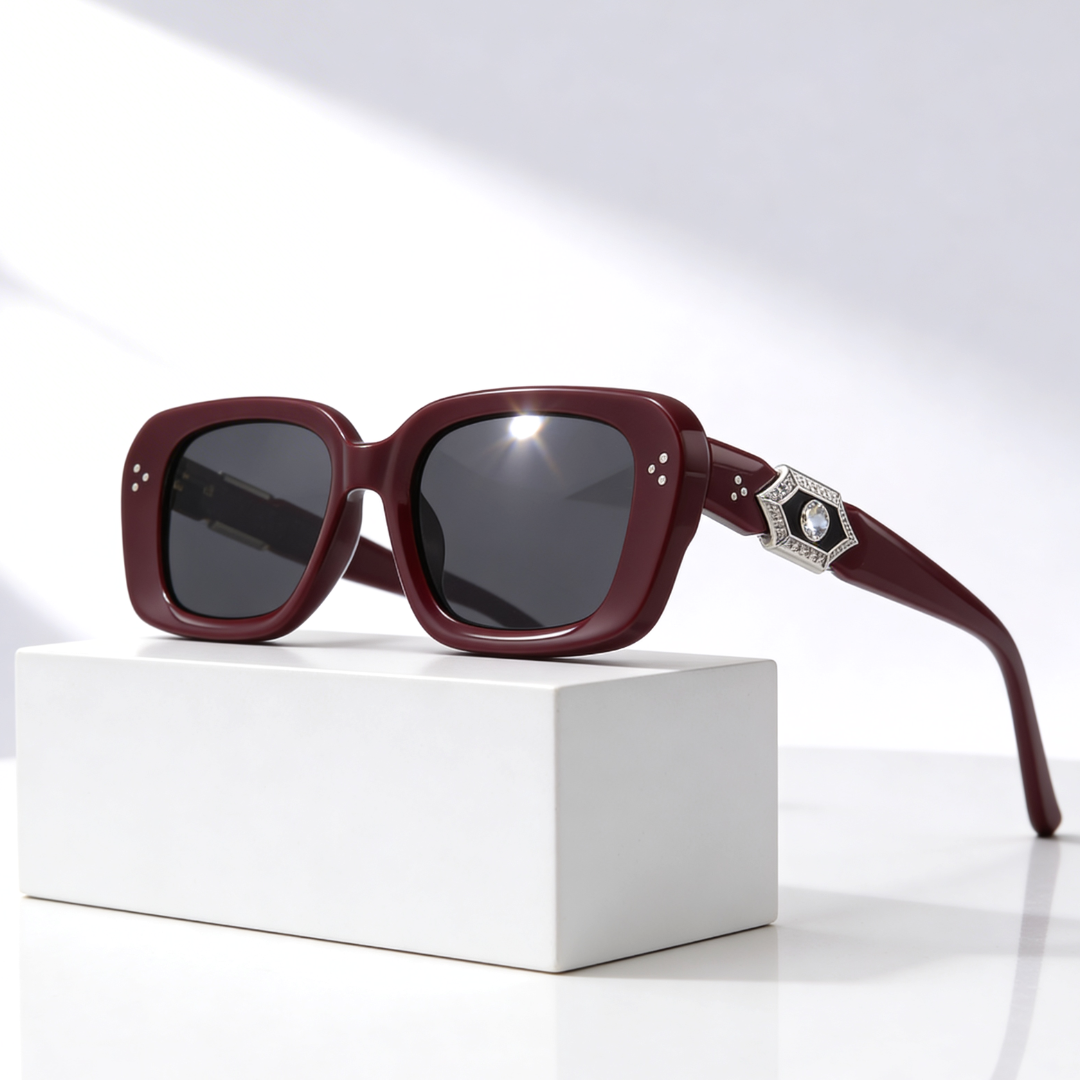 Sydney Gem™ | Rhinestone Oversized Square Sunglasses | UV400