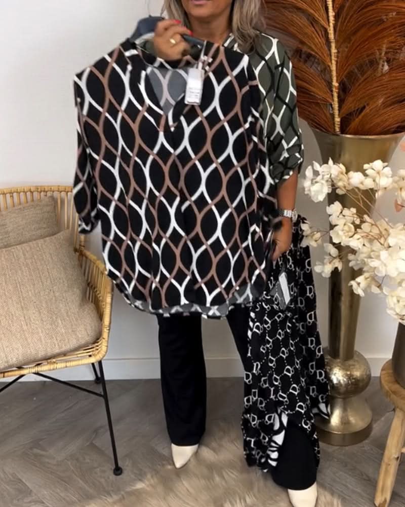 Naomi | Blusa elegante de manga larga estampada