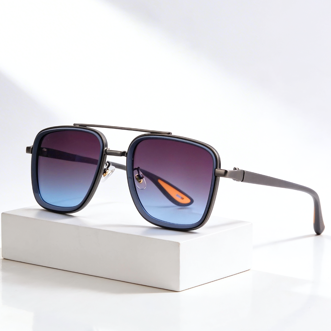 Rift Noir X™ | Square Metal-Acetate Sunglasses | UV380