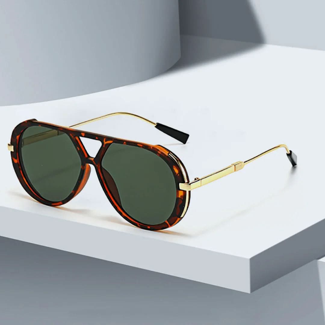 Primal Savage™ | Tiger Stripe Aviator Sunglasses | UV400 Gold