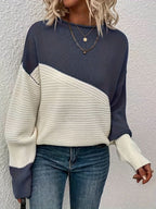 Talia | Sudadera con hombros caídos elegante bicolor