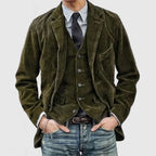 Frank | Conjunto de dos piezas de blazer y chaleco de pana prémium