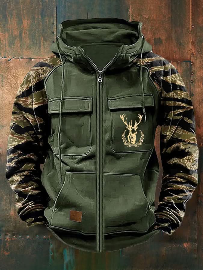 Neil | Sudadera con Capucha y Cremallera Multipolsillos Limpia