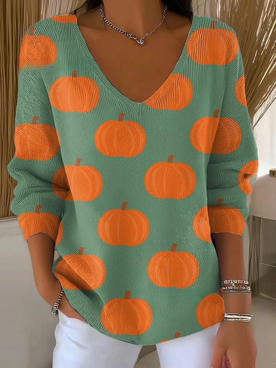 LUCIE | Pull élégant à motif et col en V