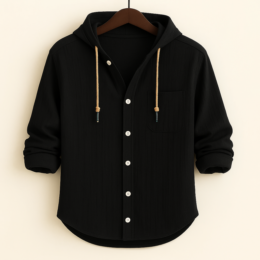 Jonas | Camisa con capucha e botones informal