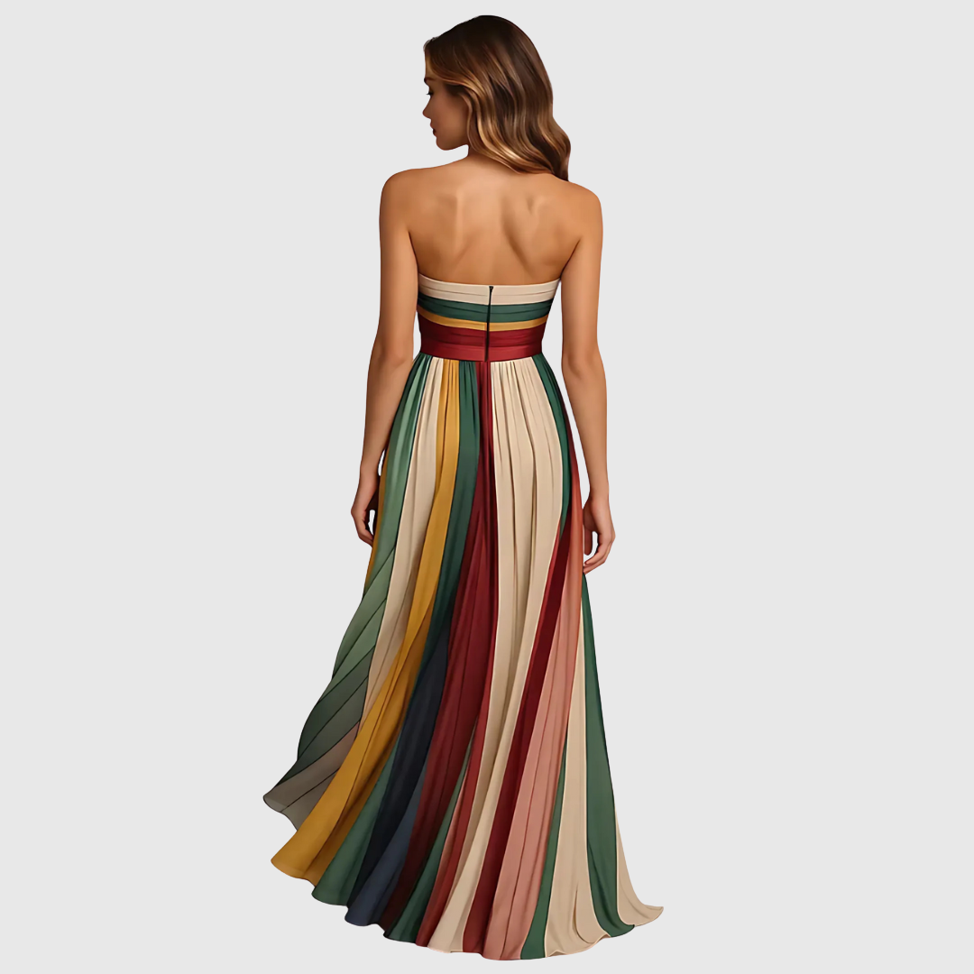 Isola - Elegant Pleated Evening Dress