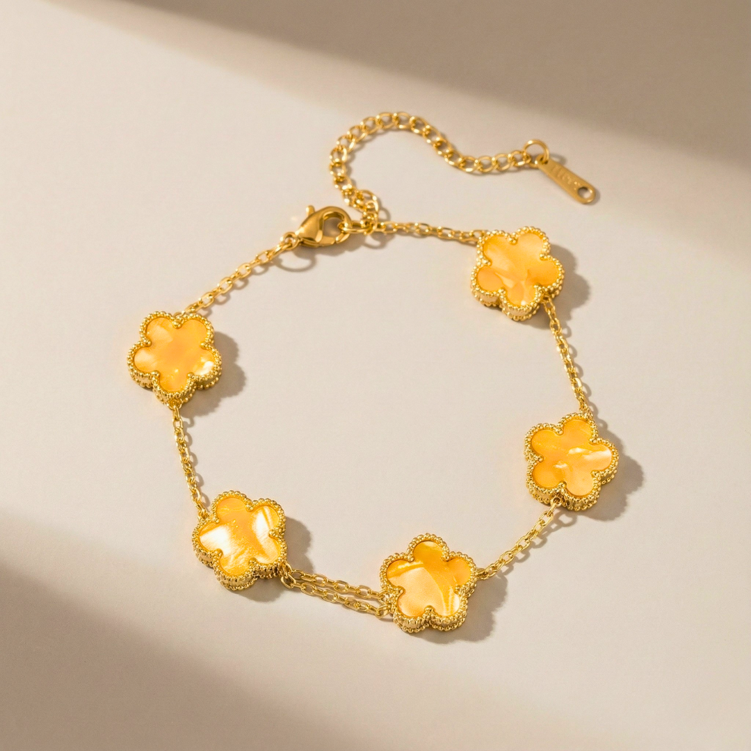 Pulsera de abalorios Trébol Brillo de Aurora